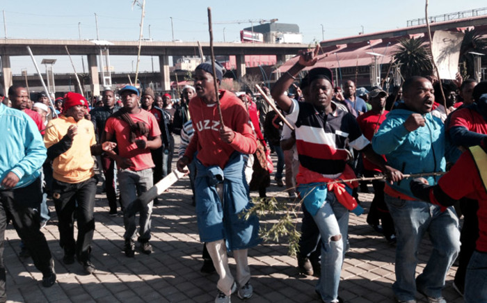 The National Union of Metalworkers of South Africa (Numsa) members during strike action in Johannesburg on 1 July 2014. Picture: Sebabatso Mosamo/EWN.