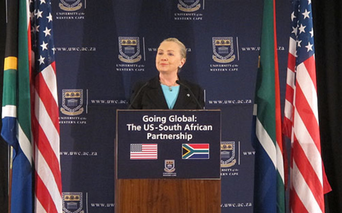 US Secretary of State Hilary Clinton delivered a lecture at the University of the Western Cape on 8 August 2012. Picture: Regan Thaw/EWN