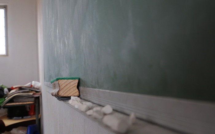 Chalk and a blackboard duster in the refurbished Samson Senior Primary School in the Eastern Cape. Picture: Reinart Toerien/EWN. 