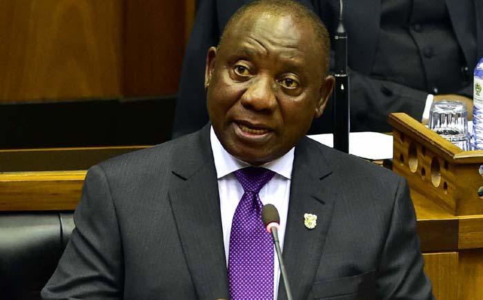 South African President Cyril Ramaphosa delivers the State of the Nation Address at the Parliament on 16 February 2018. Picture: AFP.