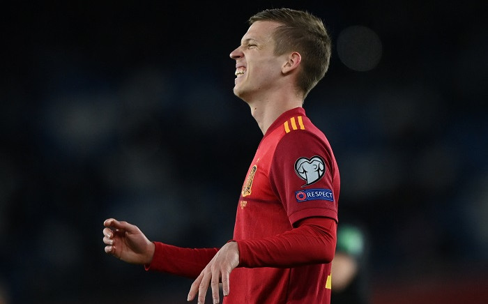 Spain's forward Daniel Olmo reacts during the FIFA World Cup Qatar 2022 qualification football match Georgia vs Spain in Tbilisi on 28 March 2021. Picture: Kirill Kudryavtsev/AFP