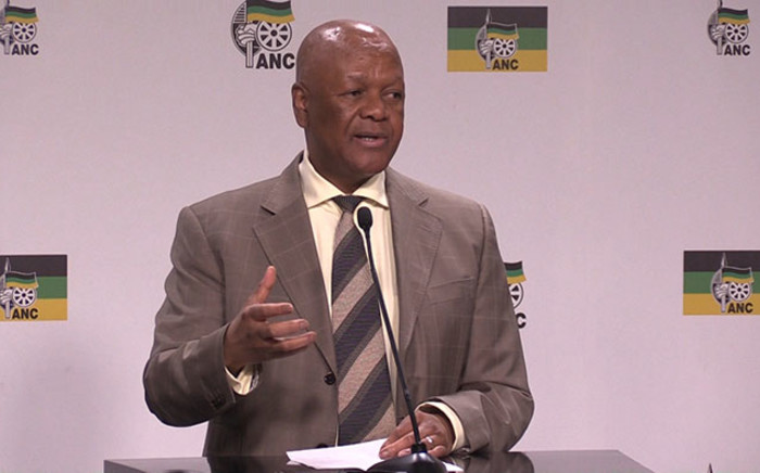 ANC Policy Head Jeff Radebe during a press briefing at the party's Luthuli House headquarters, Picture: Vumani Mkhize/EWN. 