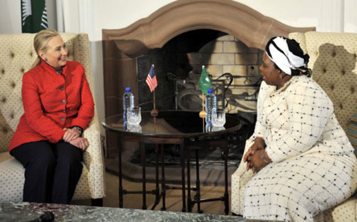 US Secretary of State Hillary Clinton meets with newly-elected AU Chairperson and Home Affairs Minister Nkosazana Dlamini-Zuma in Pretoria on Tuesday, 7 August 2012. Picture: GCIS.