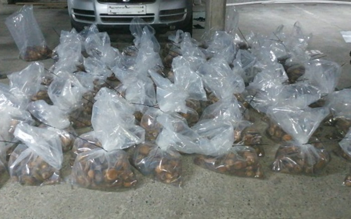 Police on 21 October 2020 arrested two suspects aged 29 and 45 for the possession of shucked abalone worth an estimated R7 million in Milnerton. Picture: @SAPoliceService/Twitter 



