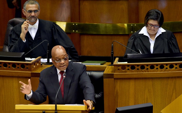 President Jacob Zuma in Parliament. Picture: GCIS.
