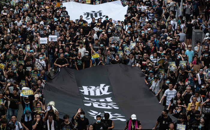 Protesters attend a rally against a controversial extradition law proposal in Sha Tin district of Hong Kong on 14 July 2019. Picture: AFP