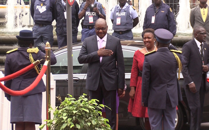 Gauteng Premier David Makhura arrives for the State of the Province Address on Monday 23 February 2015. Picture: Vumani Mkhize/EWN.