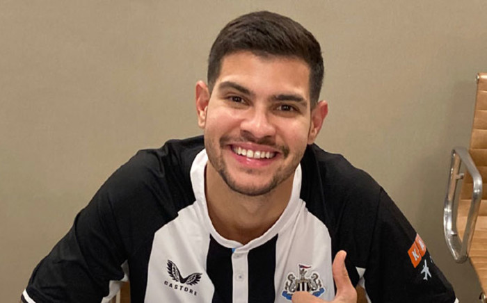 Brazil midfielder Bruno Guimaraes signs for Newcastle United on 30 January 2022. Picture: @NUFC/Twitter