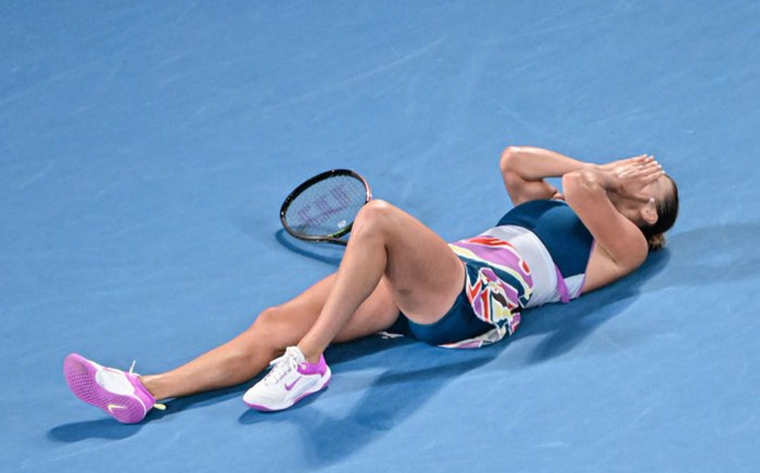 Aryna Sabalenka wins the Australian Open on 28 January 2023. Picture: Twitter/@Australian Open