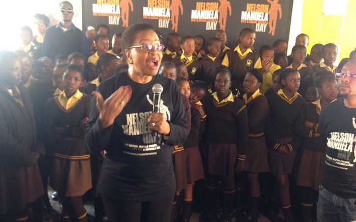 Graca Machel officially launched International Nelson Mandela Day celebration with learners from a Tembisa school. Picture: Thando Khubeka/EWN.