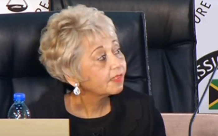 A screengrab of former Eskom board member Venete Klein appearing at the state capture inquiry in Johanneburg on 10 September 2020. Picture: SABC/YouTube