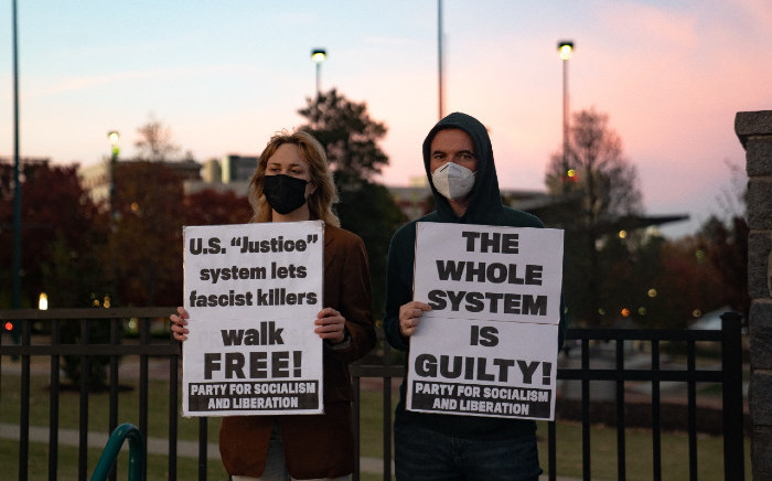 Demonstrators gather to protest the acquittal of Kyle Rittenhouse on November 20, 2021 in Atlanta, Georgia. PICTURE: Megan Varner/Getty Images/AFP
