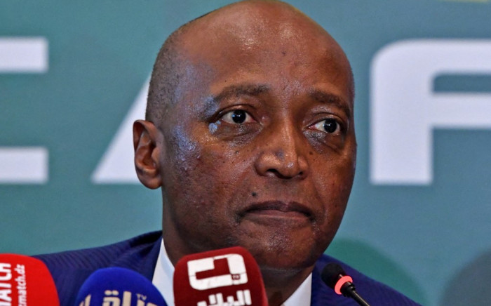 The Confederation of African Football (CAF) President, Patrice Motsepe, holds a press conference in Algiers on 1 October 2022 following the CAF Executive Committee (EXCO) meeting. Picture: AFP