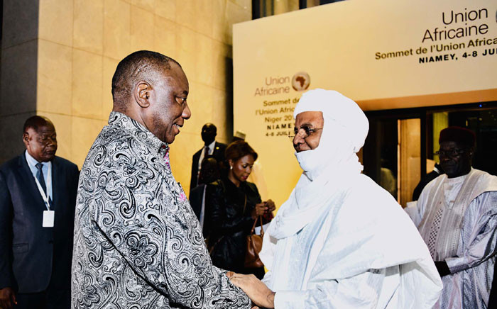 President Cyril Ramaphosa arrives in Niamey in the Republic of Niger to participate in the 12th Extraordinary Summit of the African Union (AU). Picture: GCIS.
