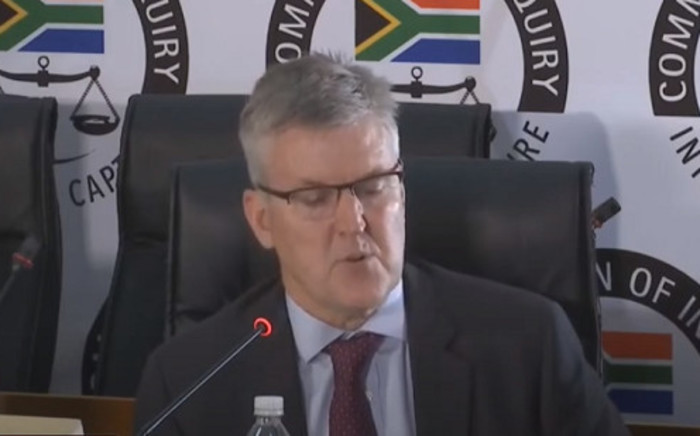 A screenshot of EOH chief executive Stephen van Coller testifying at the state capture commission on 23 November 2020. Picture: SABC Digital News/Youtube