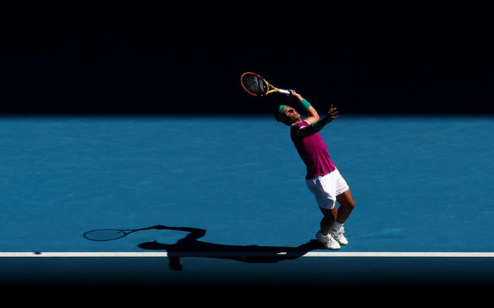 Rafael Nadal in action during his Australian Open quarterfinal match against Denis Shapovalov on 25 January 2022. Picture: @AustralianOpen/Twitter