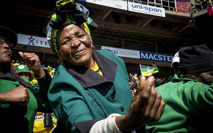 An ANC Women's League member dances in celebration at the ANC's Siyanqoba rally ahead of the the 2016 local government elections. Picture: Reinart Toerien/EWN