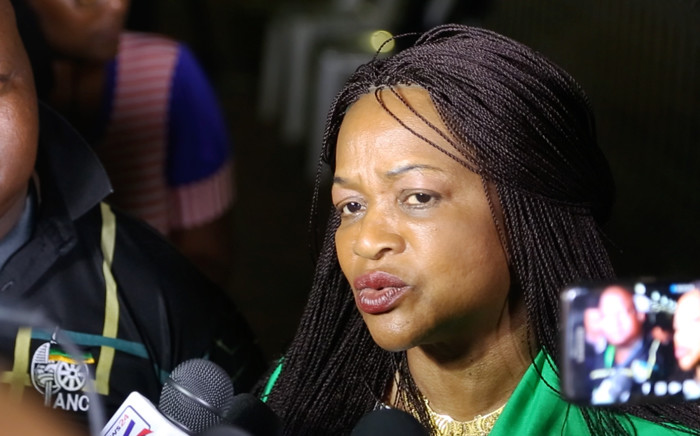 ANC chairperson Baleka Mbete speaks to journalists on the sidelines of the party's national conference on 16 December 2017. Photo: Sethembiso Zulu/EWN
