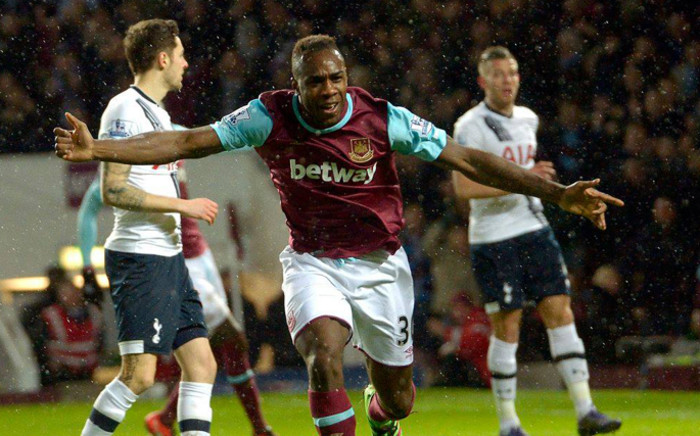 Michail Antonio of West Ham United celebrates his goal as United shattered Tottenham Hotspur chances of going top of the English Premier League on 2 March 2016. Picture: West Ham United official Facebook page.