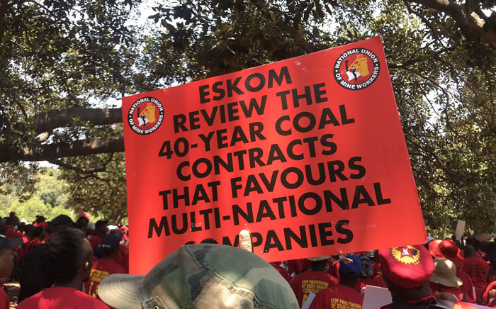 Numsa and Cosatu joined a march by the National Union of Mineworkers over Eskom's agreement with Independent Power Producers, on 17 November 2018. Picture: @Numsa_Media/Twitter
