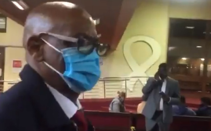 Suspended ANC SG Ace Magashule at the PMB High Court on Monday, 17 May 2021. Picture: Nkosikhona Duma/Eyewitness News/Screenshot