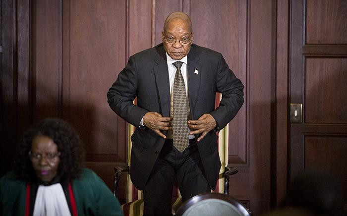 President Jacob Zuma prepares to be seated ahead of the swearing in ceremony of his new cabinet on 31 March 2017 in Pretoria. Picture: Reinart Toerien/EWN