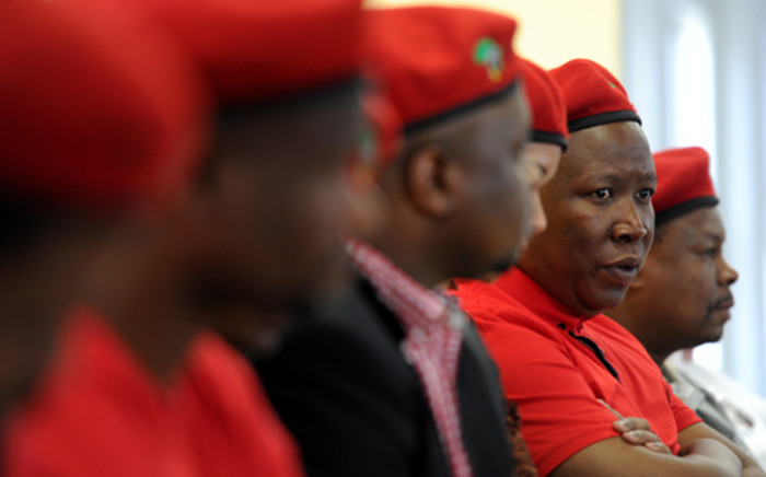 Economic Freedom Fighters (EFF) leader Julius Malema holds a news conference in Johannesburg on Thursday, 1 August 2013 on the outcomes of their recent national assembly. Picture: Werner Beukes/SAPA