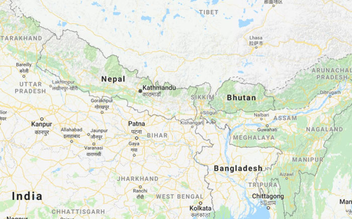 A screengrab of Nepal. Picture: Google Maps