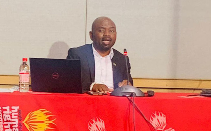 S’bu Zikode from Abahlali baseMjondolo testified at the SAHRC's hearing into the July riots on 29 November 2021. Picture: @SAHRCommission/Twitter