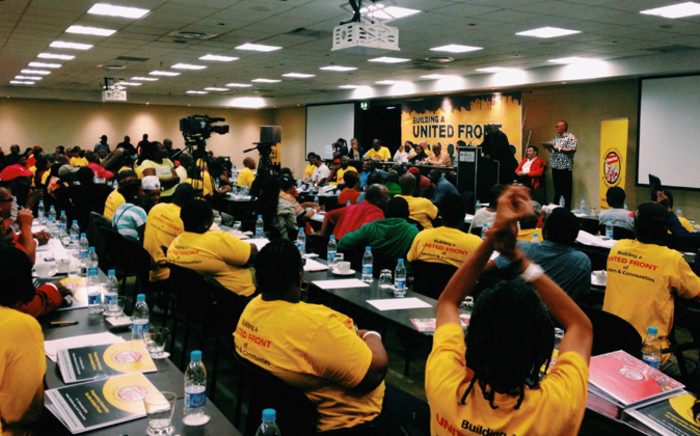 Day two of Numsa people’s assembly began with a discussion on the purpose of the United Front. Picture: Emily Corke/EWN