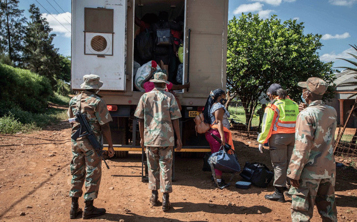 The SANDF members patrol the Lebombo border post between South Africa and Mozambique on 12 January 2021. It remains closed for arrivals following the announcement of new regulations by President Cyril Ramaphosa. Picture: Boikhutso Ntsoko/Eyewitness News.