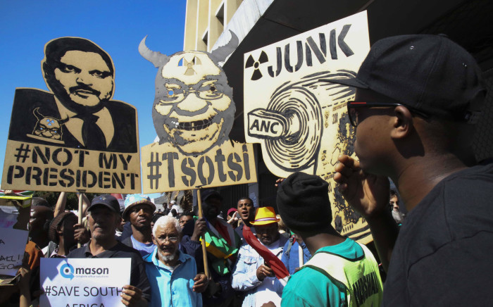 Anti-President Jacob Zuma protesters marched from Keizersgracht street to Parliament on 7 April 2017. Picture: Cindy Archillies/EWN.