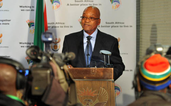 President Jacob Zuma announcing the newly appointed Cabinet and deputy ministers. Picture: EWN. 