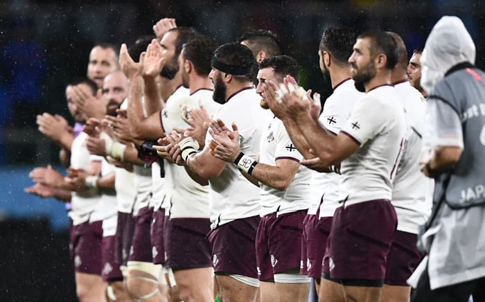 FILE: Georgia's players acknowledge the crowd after the Japan 2019 Rugby World Cup Pool D match between Australia and Georgia at the Shizuoka Stadium Ecopa in Shizuoka on 11 October 2019. Picture: AFP
