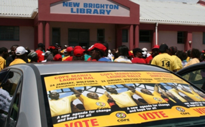 COPE supporters gather at New Brighton Library near Port Elizabeth ahead of the launch of the party’s election manifesto. Picture: Mandy Wiener/Eyewitness News