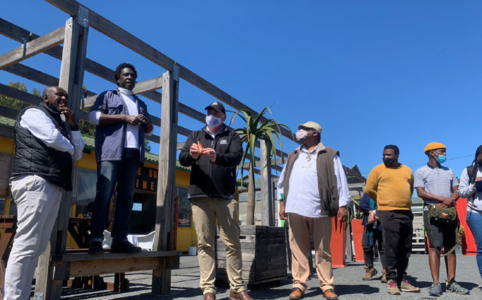 Cape Town Tourism officials and the Langa Tourism Forum members at IKhaya Le Langa site in Langa on 16 September 2021. Picture: Kaylynn Palm/Eyewitness News