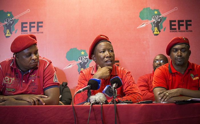 FILE. EFF leader Julius Malema addresses the media at a press conference at the partys head office in Johannesburg on 13 October 2016. Picture: Reinart Toerien/EWN