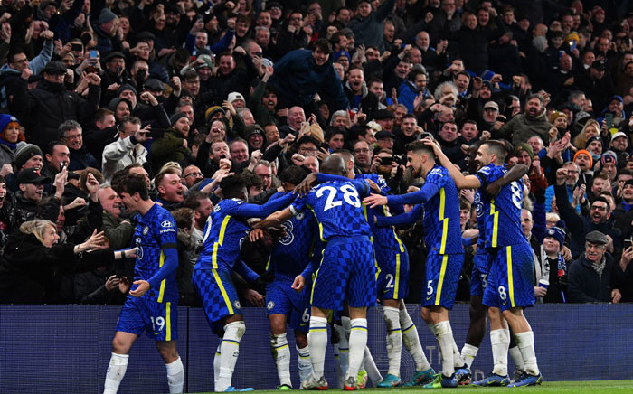 Chelsea players celebrate a goal against Tottenham during their English Premier League match on 23 January 2022. Picture: @ChelseaFC/Twitter
