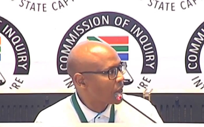 A YouTube screengrab shows former government communications CEO Mzwanele Manyi at the state capture inquiry on 6 November 2019. Picture: SABC Digital News/youtube.com
