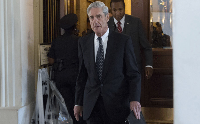 This file photo taken on 21 June 2017 shows former FBI Director Robert Mueller, special counsel on the Russian investigation, leaving following a meeting with members of the US Senate Judiciary Committee at the US Capitol in Washington, DC. Picture: AFP