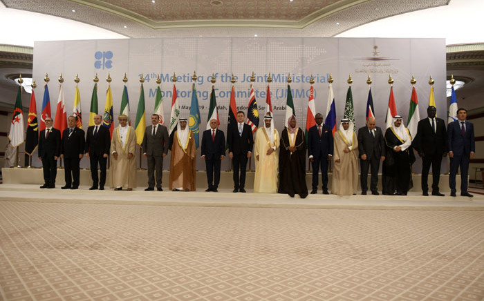 FILE: A picture taken on 19 May 2019, shows the members of the OPEC+ group posing for a picture following the meeting in the Saudi city of Jeddah. Picture: Amer HILABI/AFP