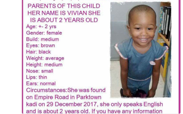 Vivian was found on Empire Road on 29 December 2017. Picture: Supplied.