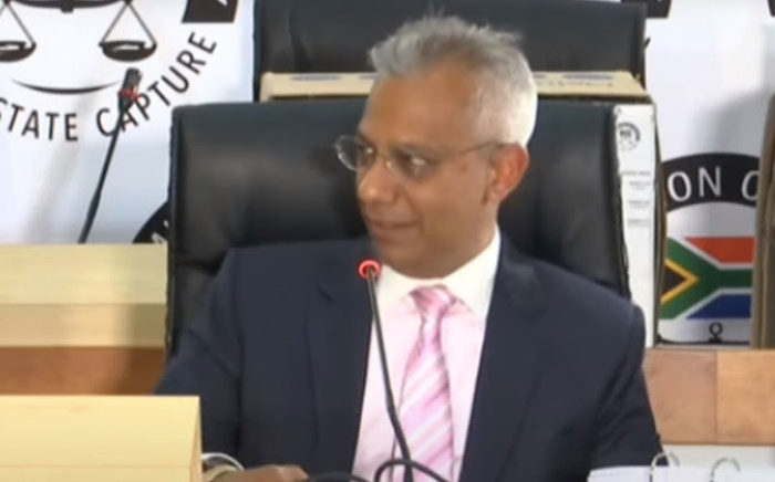 A screengrab of Anoj Singh giving evidence at the state capture inquiry on 18 March 2021. Picture: SABC/YouTube