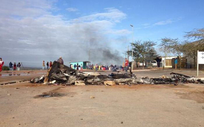 Barricade placed in Wesbank during Malmesbury unrest on 6 June 2014. Picture: AlettaGardner/EWN.