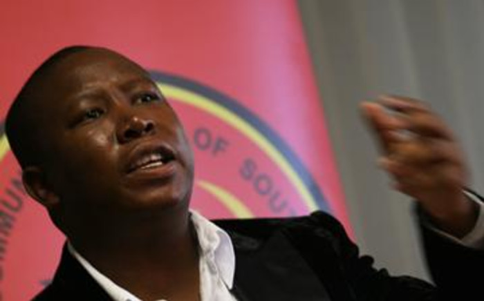 ANC Youth League President Julius Malema tries to get his point across at a press conference