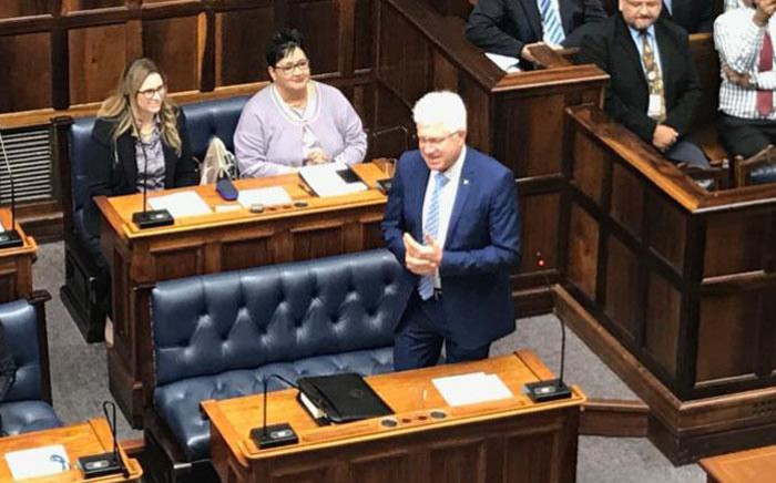 Western Cape Premier Alan Winde in the Western Cape legislature on 22 May 2019. Picture: @WesternCapeGov/Twitter