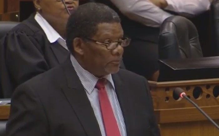 A screengrab of Rural Development and Land Reform Minister Gugile Nkwinti.