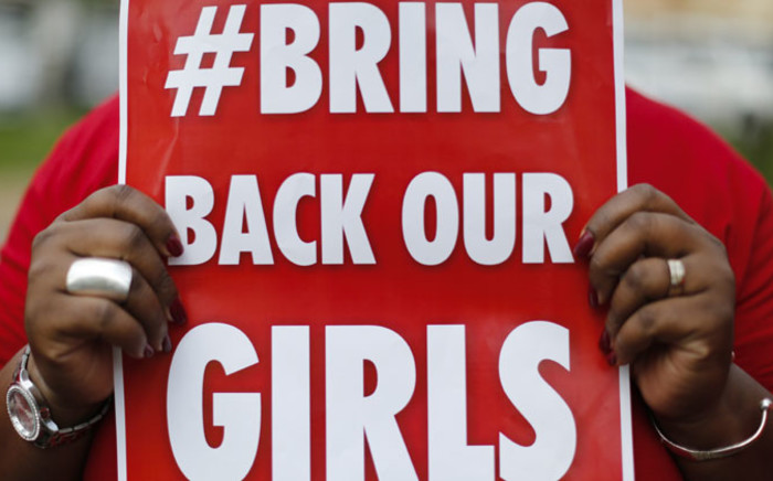 A protest against the kidnapping of the Nigerian school girls by Islamist militant group Boko Haram. Picture: EPA.