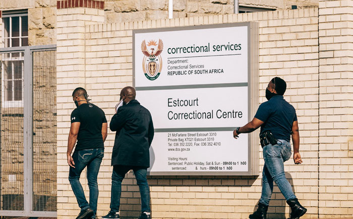 FILE: Officials enter the Estcourt Correctional Centre, where former South African president Jacob Zuma began serving his 15-month sentence for contempt of the Constitutional Court, in Estcourt, on 8 July 2021. Picture: AFP