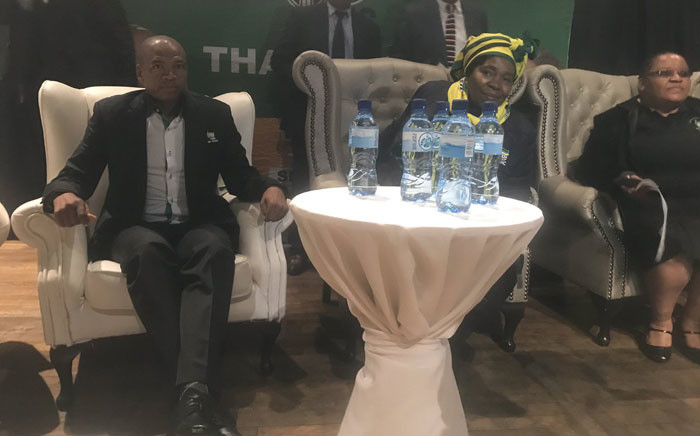 North West Premier Supra Mahumapelo and ANC presidential hopeful Nkosazana Dlamini Zuma at a Cadre’s Forum in Klerksdorp. Picture: Clement Manyathela/EWN.
